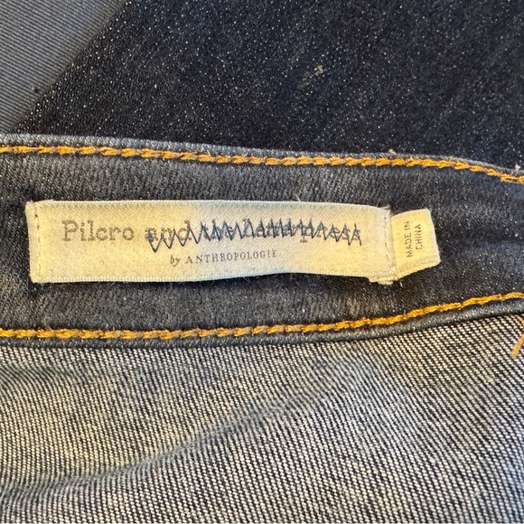 Pilcro Anthropologie High-Rise Bootcut Jeans Dark Denim Buttons on Legs 4 27 - Picture 9 of 12